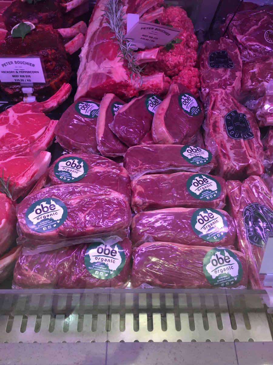 OBEOrganic's tweet photo. Look what we spotted at @PeterBouchier butchery inside The David Jones Food Hall in the Melbourne CBD! #BetteronBeef https://t.co/yYctMeyg7h