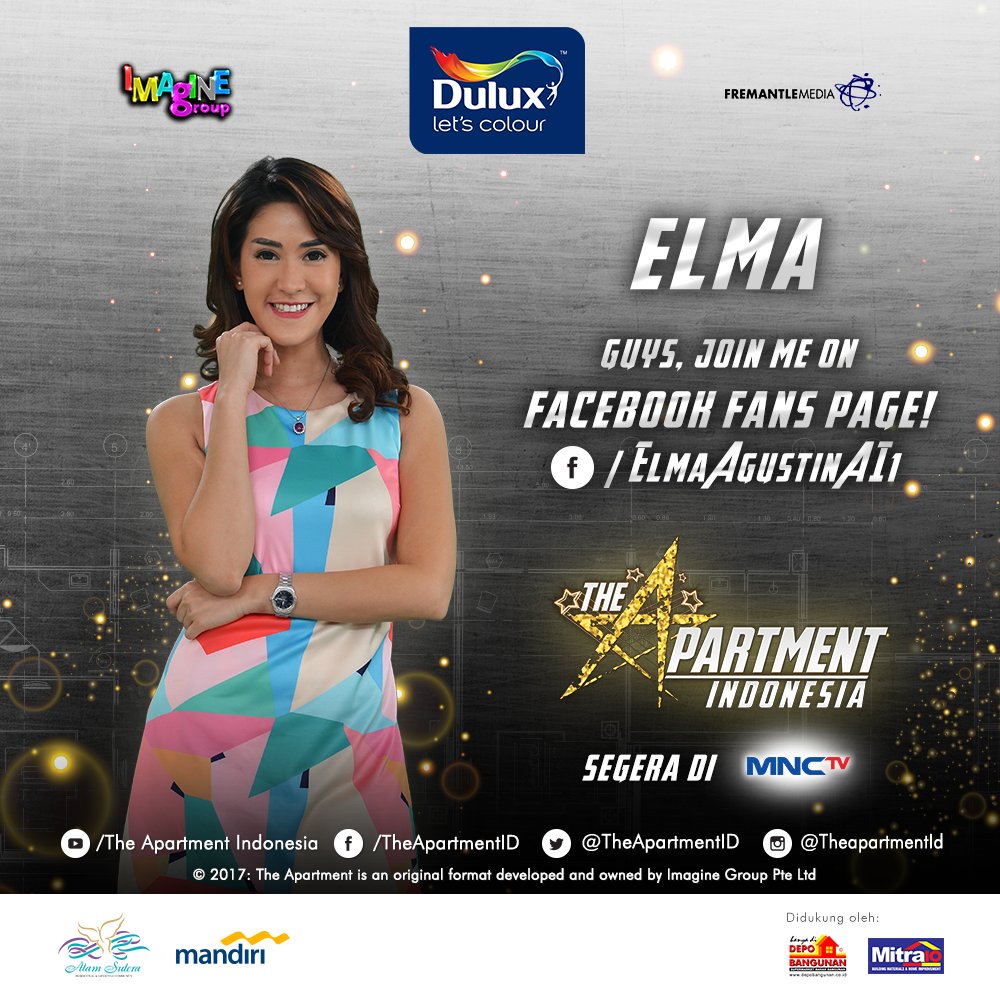 Kontestan termuda yg satu ini <a href="/elmaaelmoo/">Elma Agustin</a> siap memberikan kejutan dalam Reality Show #TheApartmentID. Saksikan segera di <a href="/Official_MNCTV/">MNCTV</a>