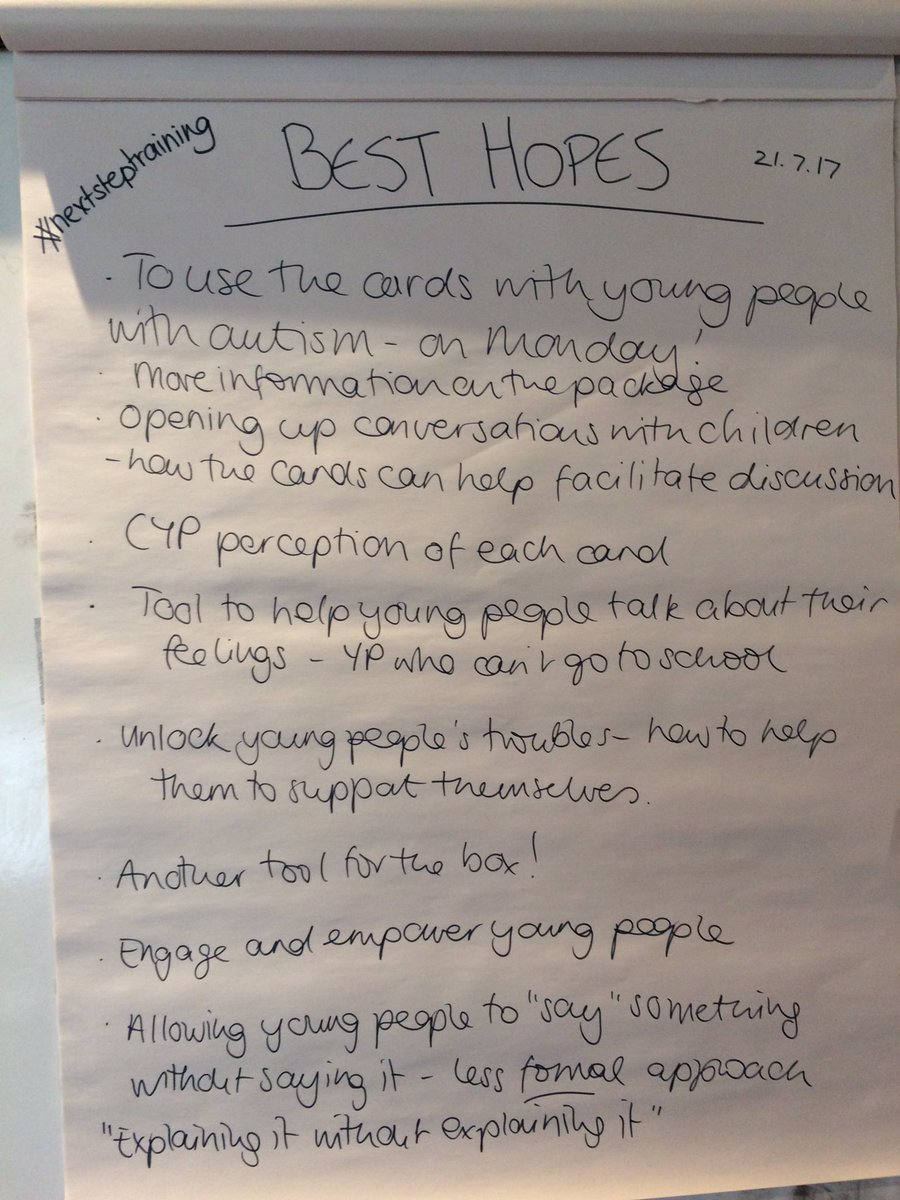 nextstepcards's tweet photo. Our favourite part of the day...identifying best hopes from our practitioners and knowing we'll achieve them! #nextsteptraining https://t.co/6lhf5pAkQ9