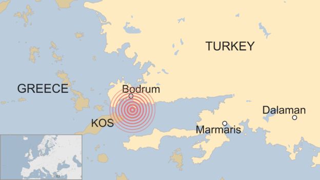 EnviroIntel's tweet photo. Shock...A 6.7-magnitude quake hit 12km NE of Kos, Greece. 2 people killed in Kos, several injured in Greece &amp;Turkey https://t.co/1H83XxM3PZ https://t.co/db5HTFOtTM