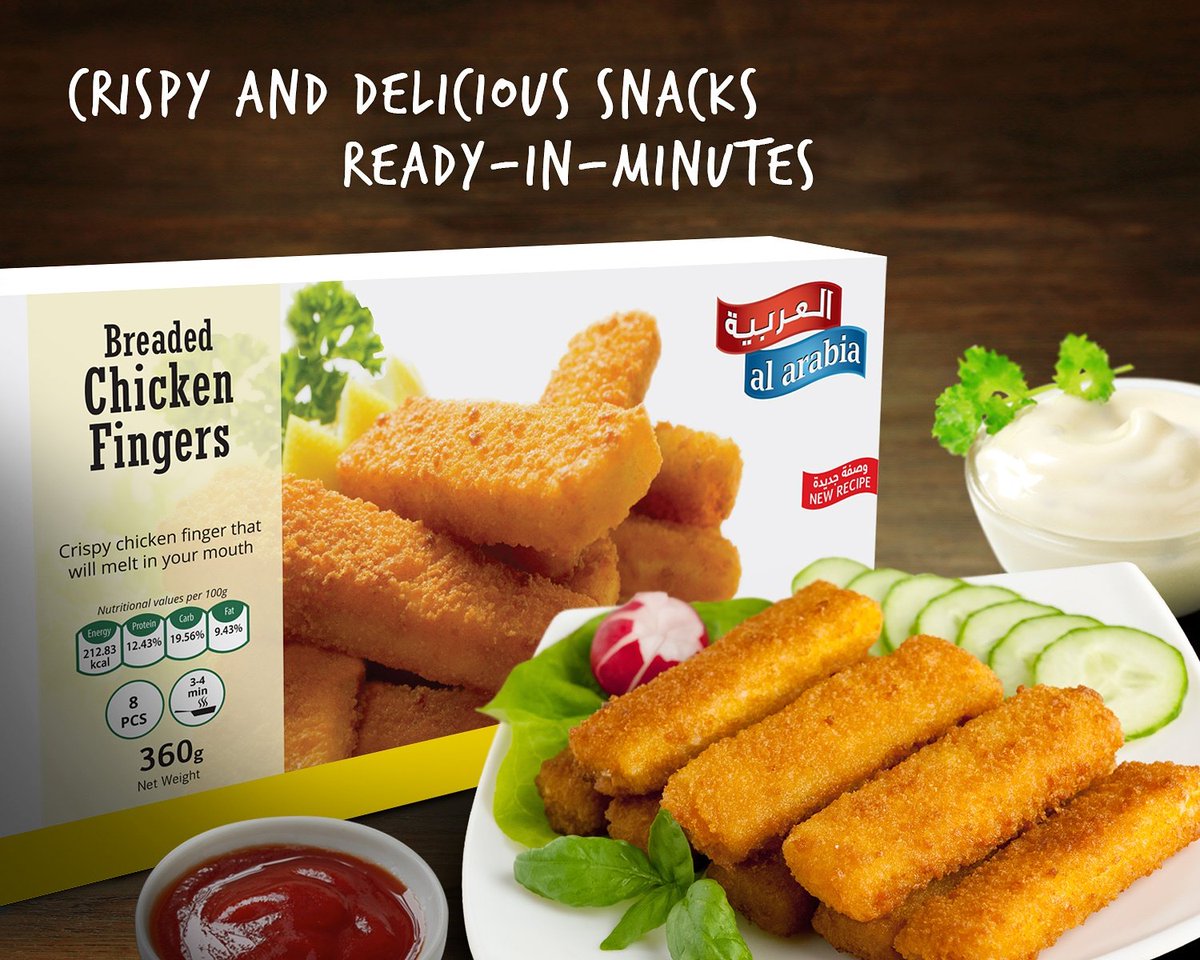 AlArabiaFoods's tweet photo. It only takes a few minutes to cook our delicious and crispy Chicken Fingers 
#deliciousmeal #tastymeal #chickenfingers #AlArabia #quickfood https://t.co/HNZ7P6aDxL