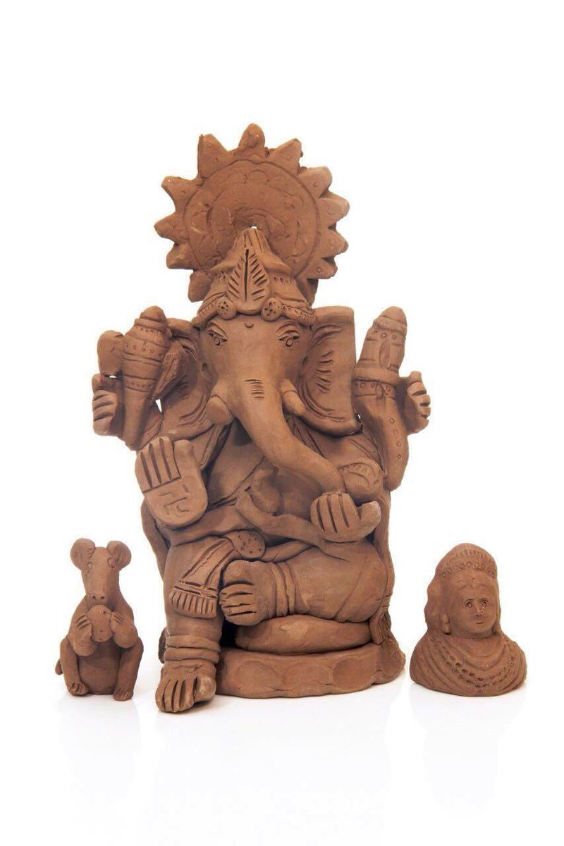 OrganicNaturo's tweet photo. 100% natural clay Ganesha from Naturobell. #ecofriendlyganesh #nopollution #natural. For orders pls call +91 91080 18444 , +91 99009 54847 https://t.co/RhVCui9lik
