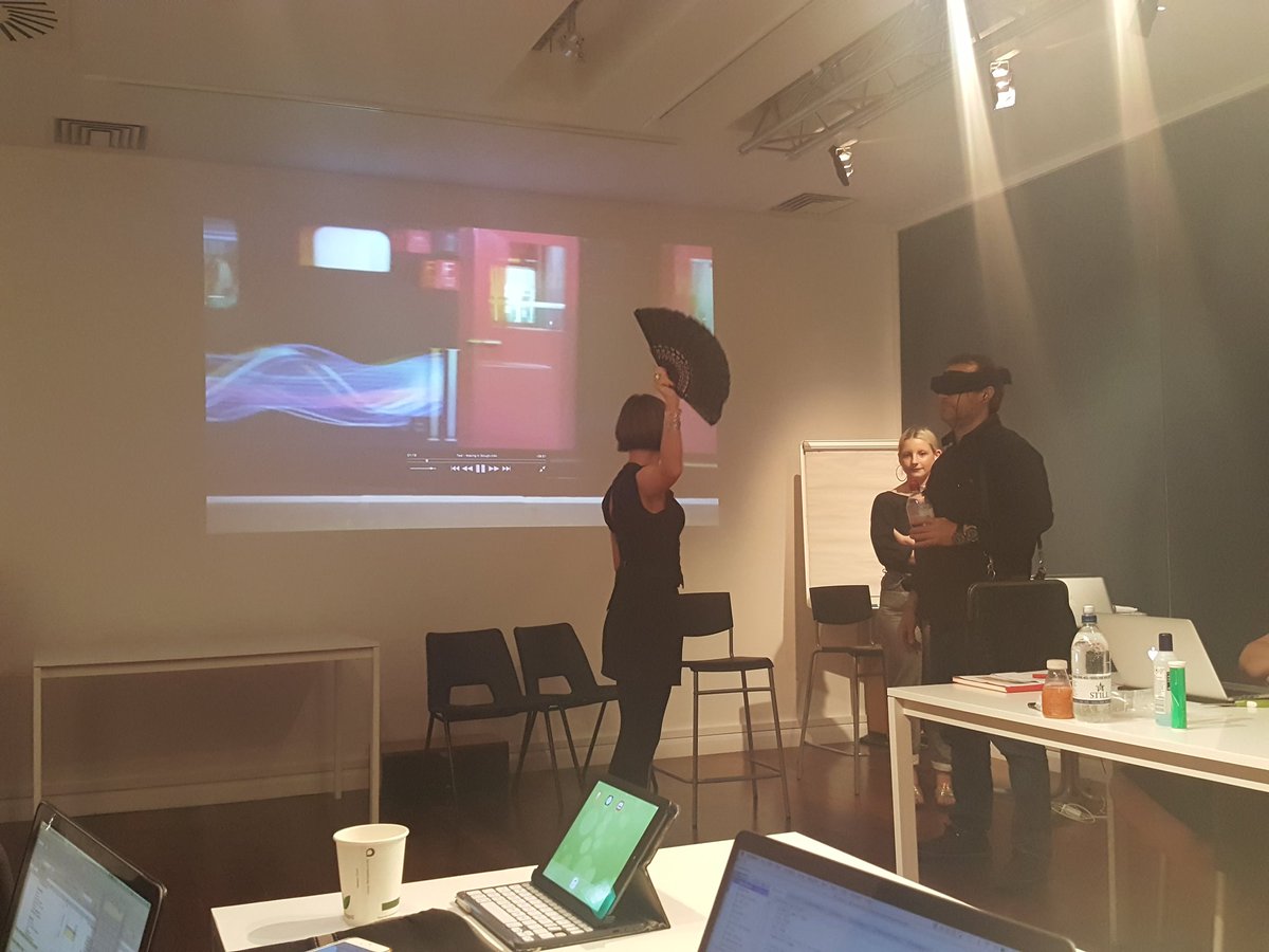 LuciaAttica's tweet photo. Yesterday we were exposed to multi sensory experience with @JaneGauntlett & her performative VR work @LighthouseArts #Reframed17 https://t.co/6X4qbBawrh