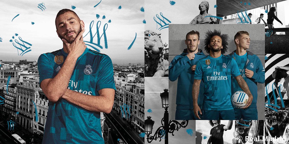 ActuFoot_'s tweet image. OFFICIEL ! Le Real Madrid dévoile son nouveau maillot Third 2017/18.