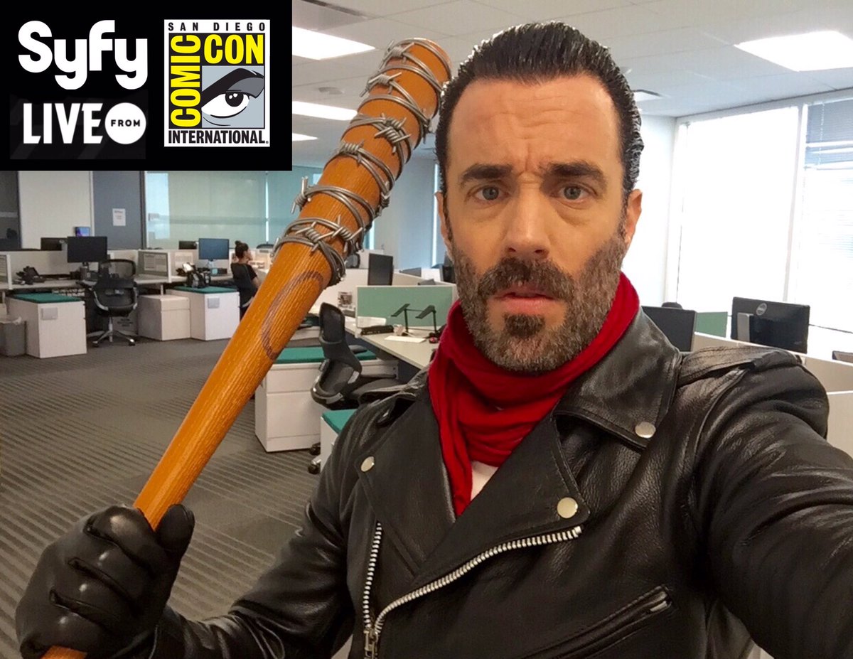ScottyKyle's tweet photo. SYFY CHANNEL PROMO 
FOR COMIC CON SPECIAL

Eeny. Meeny. Miny. Moe. 

Lucille is Hungry !!!

She's got a craving for some Cream Cheese... https://t.co/lfniQ1n8nQ