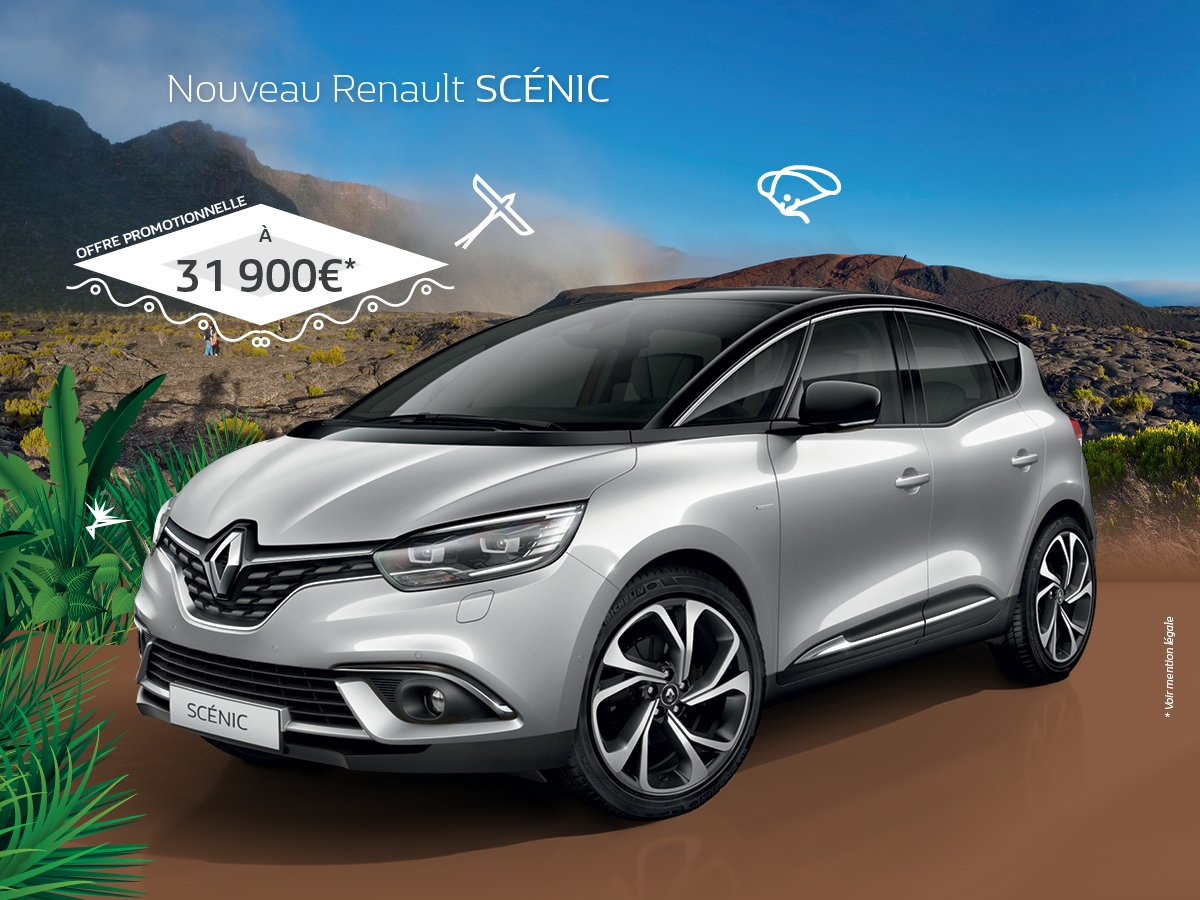 Renault_RE's tweet photo. Réinventons le quotidien avec le Nouveau Renault SCÉNIC ! A 31 900 €*, elle saura vous séduire de par son design et son confort :) https://t.co/P3lr8wsgH5