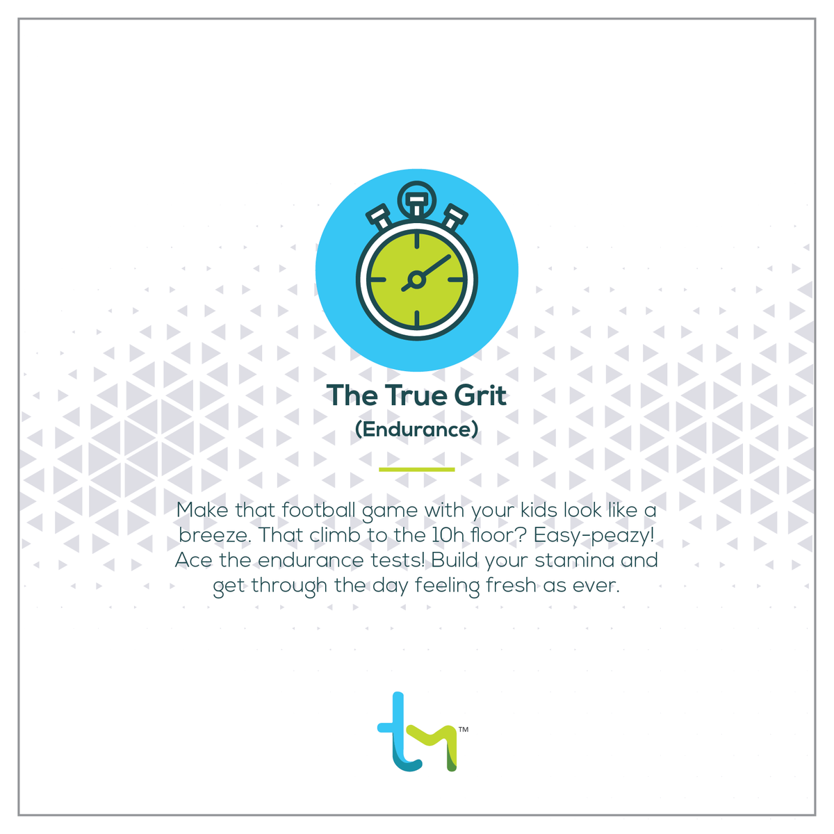 TrainMe_Now's tweet photo. Be the True Grit! Build your stamina and breeze through your hectic day. #TrainMeNow https://t.co/XiSod3thFt