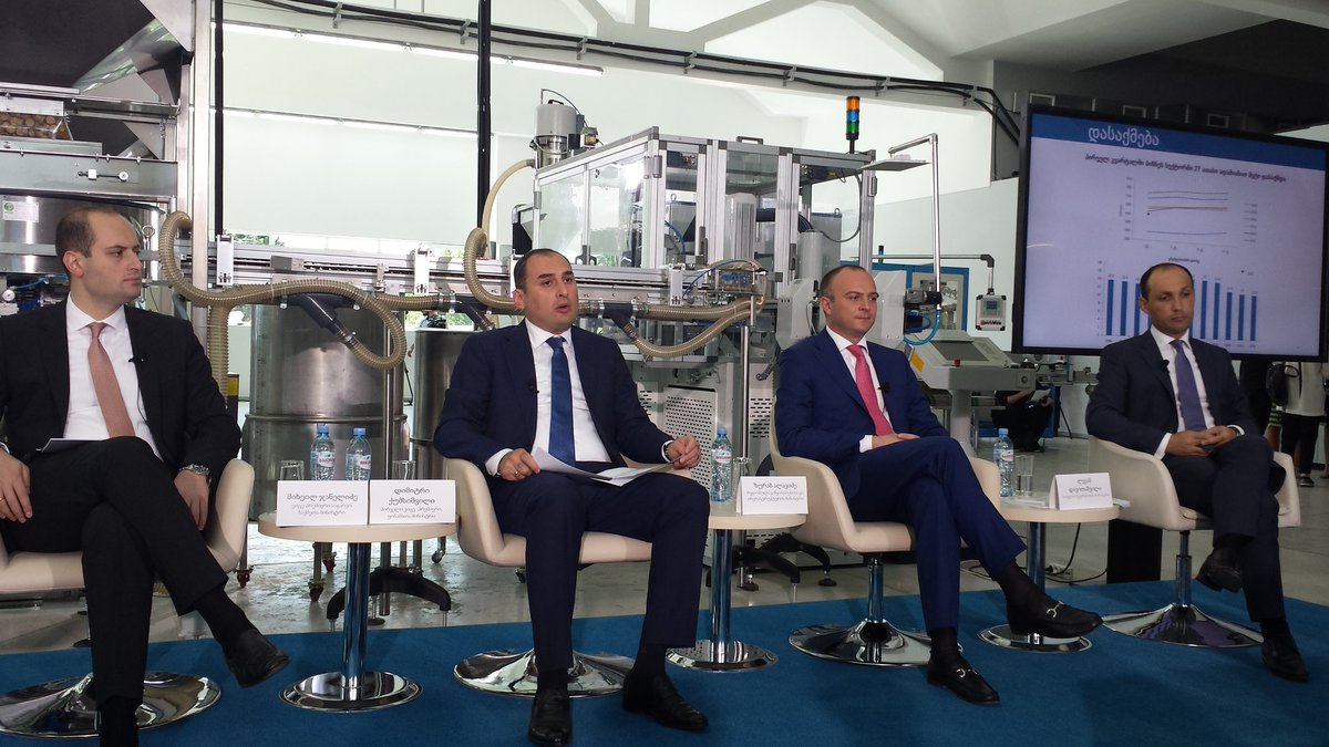 kahaimnadze's tweet image. #Ambassadorial2017 @ #GeoCap production discuss latest economic trends w/ Min.'s of #Finance #Economy #Infrastructure #Energy #Agriculture