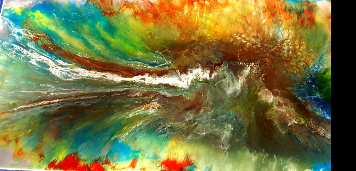 Cherokiwi's tweet photo. New piece! Beautiful #abstract#resin #Pigment#ink
#soul#life#never#give#up
#fight#depression#let#thelightin https://t.co/ay37lKOGIY