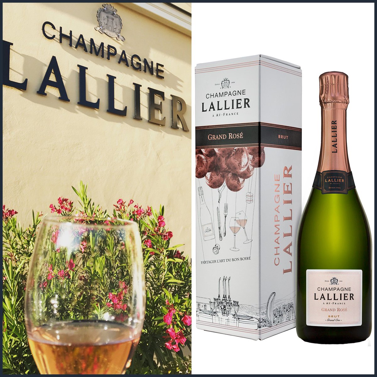 This summer, have a glass of our wonderful GRAND ROSE - GRAND CRU #champagne  #champagnelallier #summer #pleasure #enjoy