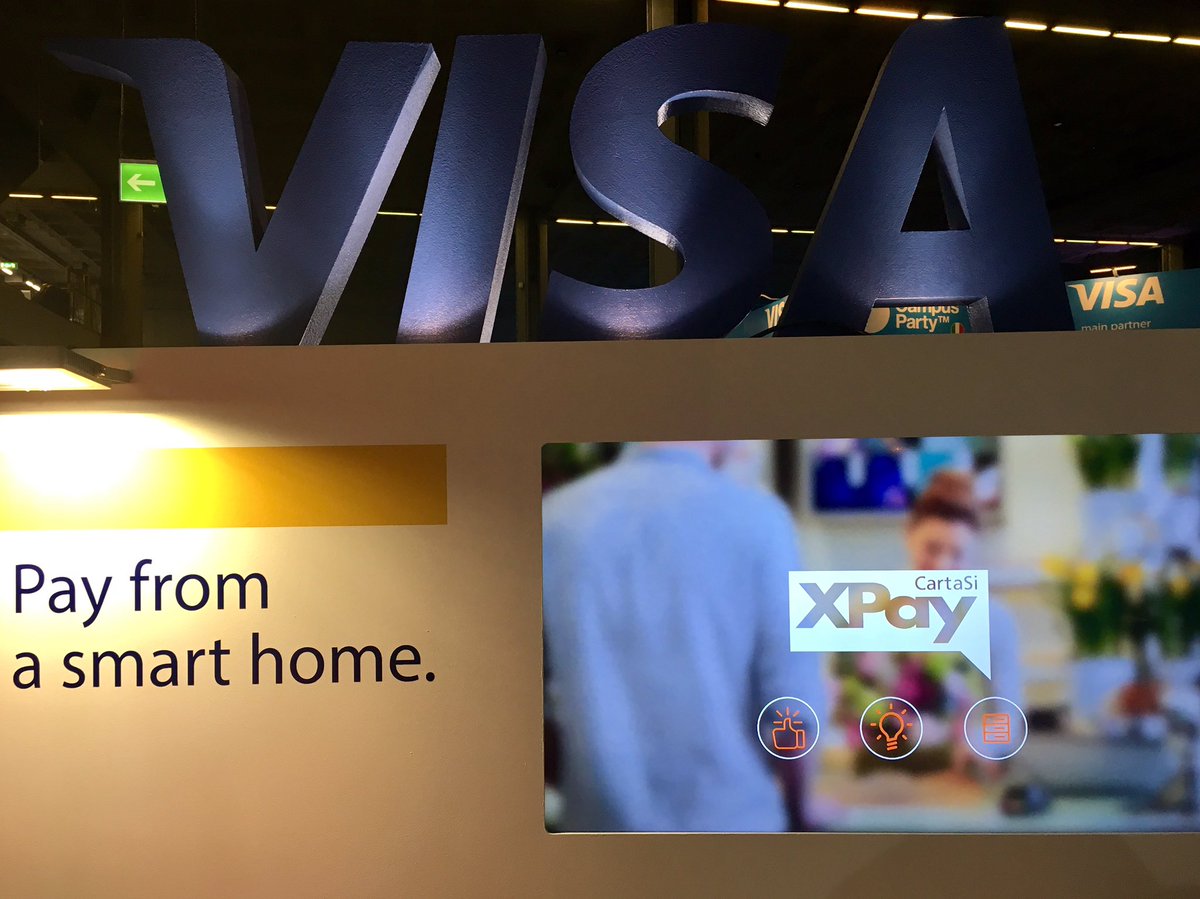 Visa_IT's tweet photo. #CPIT1: vieni a provare le soluzioni Visa per #IoT, #smarthome e #pagamentidigitali al nostro stand! #VisaCP https://t.co/LDtmciCZay https://t.co/NkO8PiRBKH