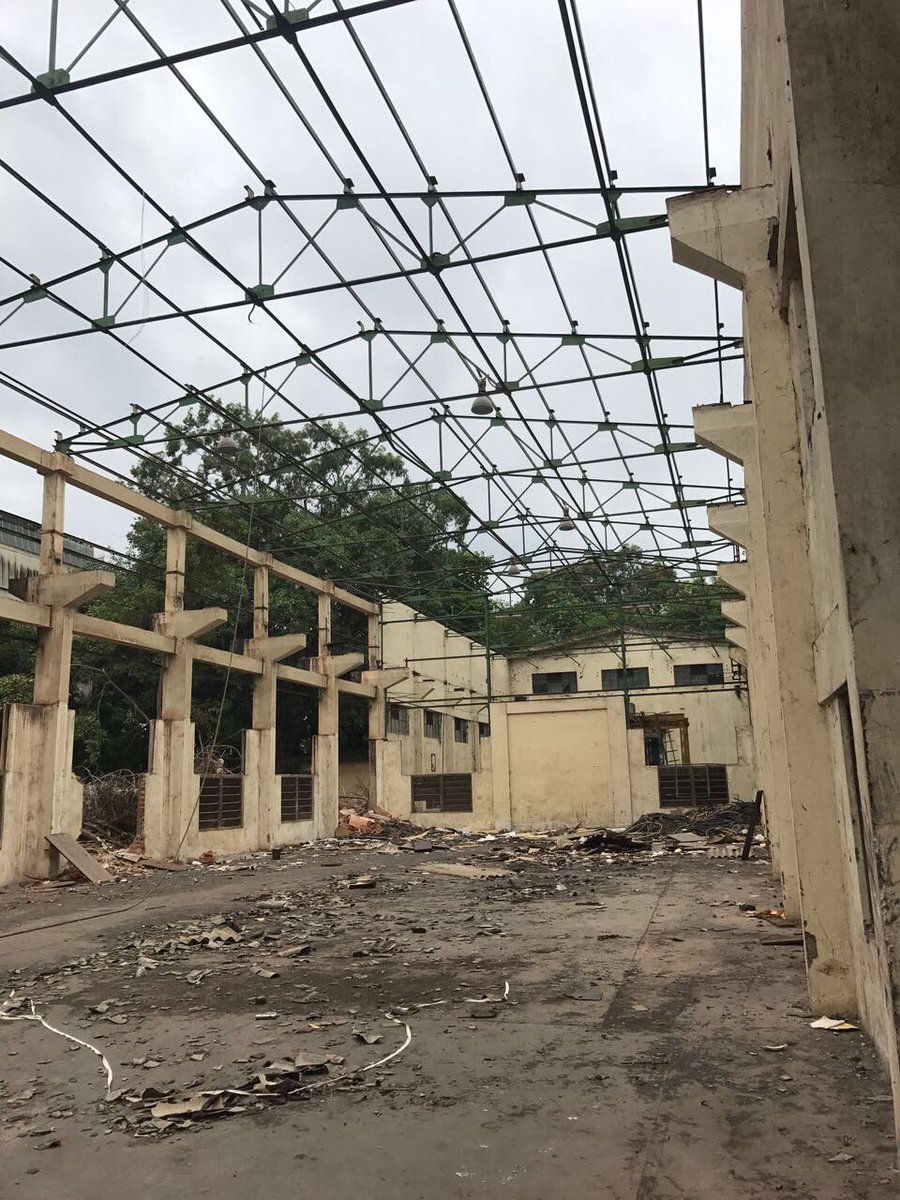 ravichandar's tweet photo. Adaptive reuse of buildings at #NGEF would have given #Blr biennale scale spaces. Being demolished 😐#shrinkingpublicspaces #needvision https://t.co/O7RRgTlIAV