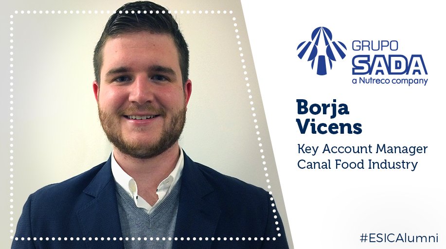 ESIC_University's tweet photo. Nuestro antiguo alumno @borjavicens es ahora Key Account Manager en Grupo Sada @nutrecoiberia #empleo #ESICalumni @ESICValencia https://t.co/J3UFlGDIwj