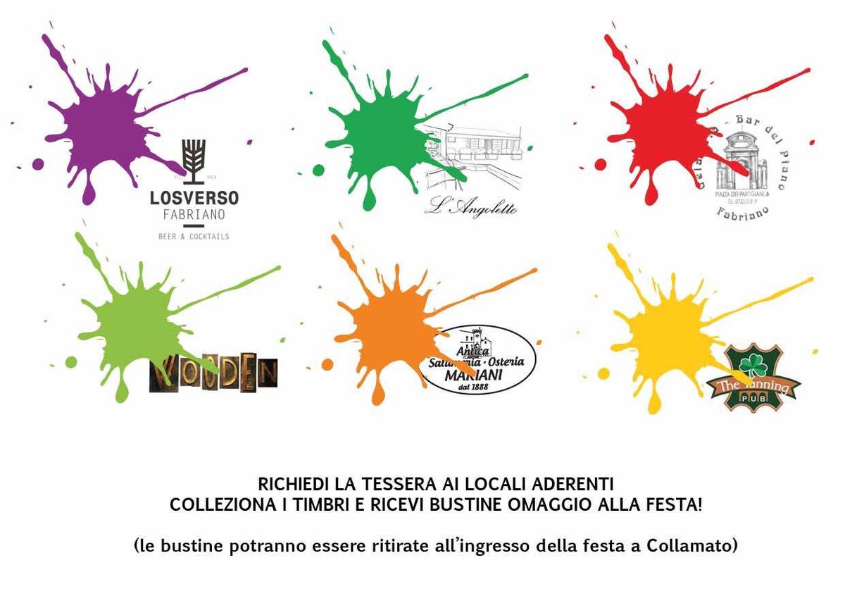 fabricamenti's tweet photo. #OneBigColours Festival2017 inizia questa sera con
APERITIVI COLORATI
Segui la scia del colore tra le vie del centro di #Fabriano 
#leMarche https://t.co/FqVyw1RUsg