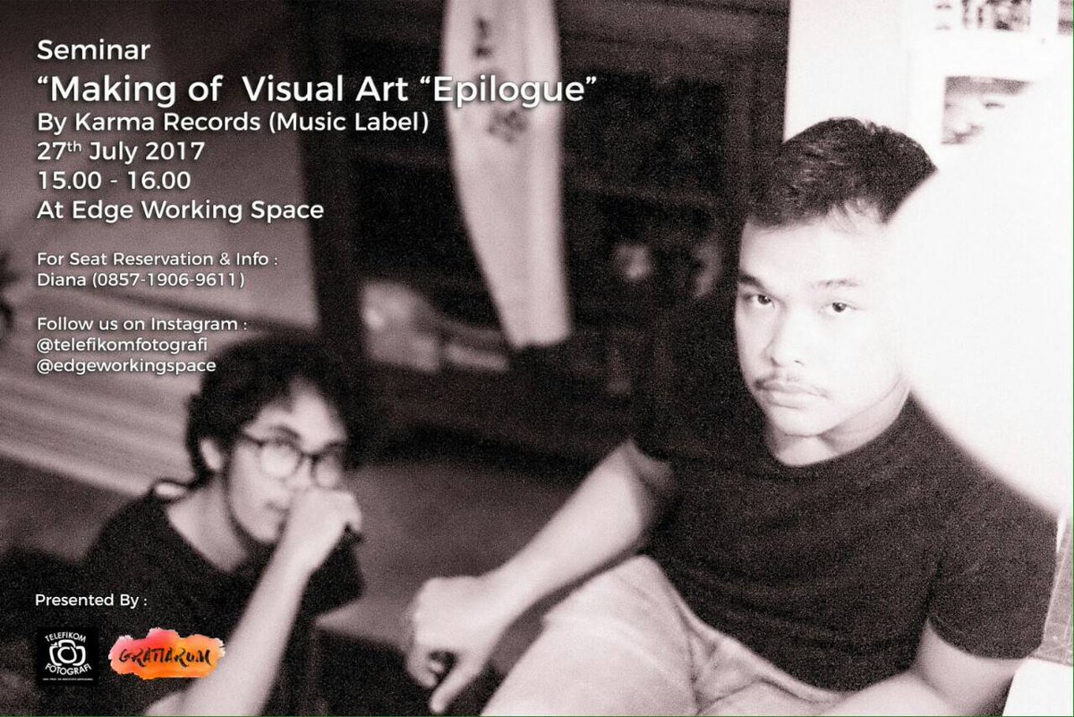Suka Visual Art Making ? Kita akan mendatangkan Karma Record untuk km! tgl 27 Juli nih!! Jgn lupa dateng yaa! for more info <a href="/TELEFIKOMFTGRFI/">Telefikom Fotografi</a>