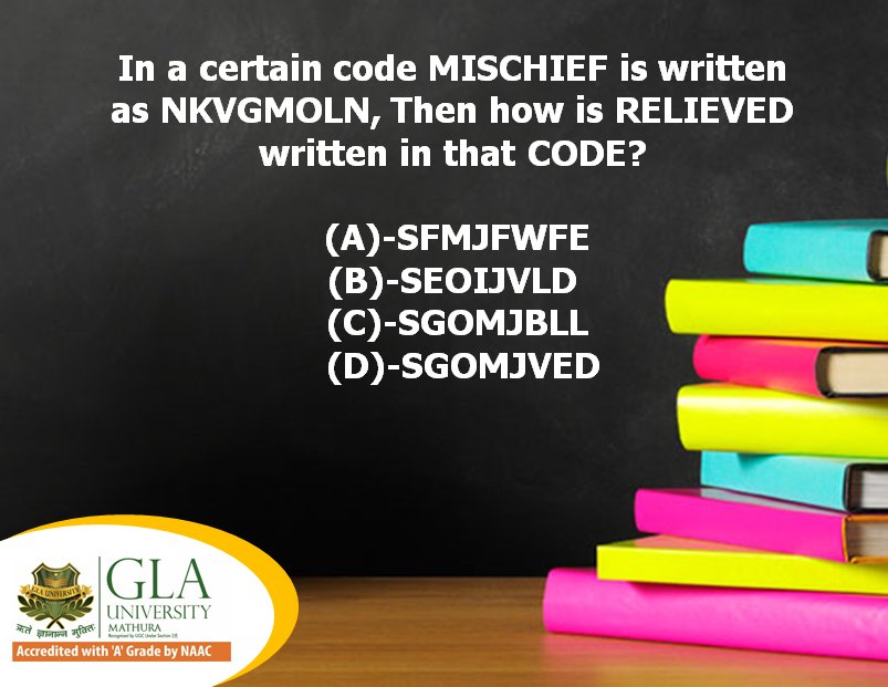 GLA_Mathura's tweet photo. #Puzzle #Riddle #Quiz #IQTest #LetterPuzzle https://t.co/LFmAny8Z9w