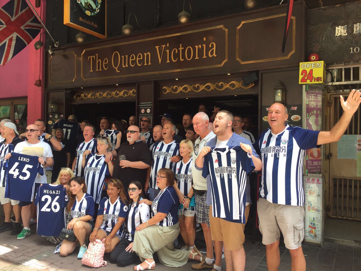 Update from Hong Kong. Each supporter given a shirt, chairman picked up the bar tab, and club bussing the fans to training soon #wba