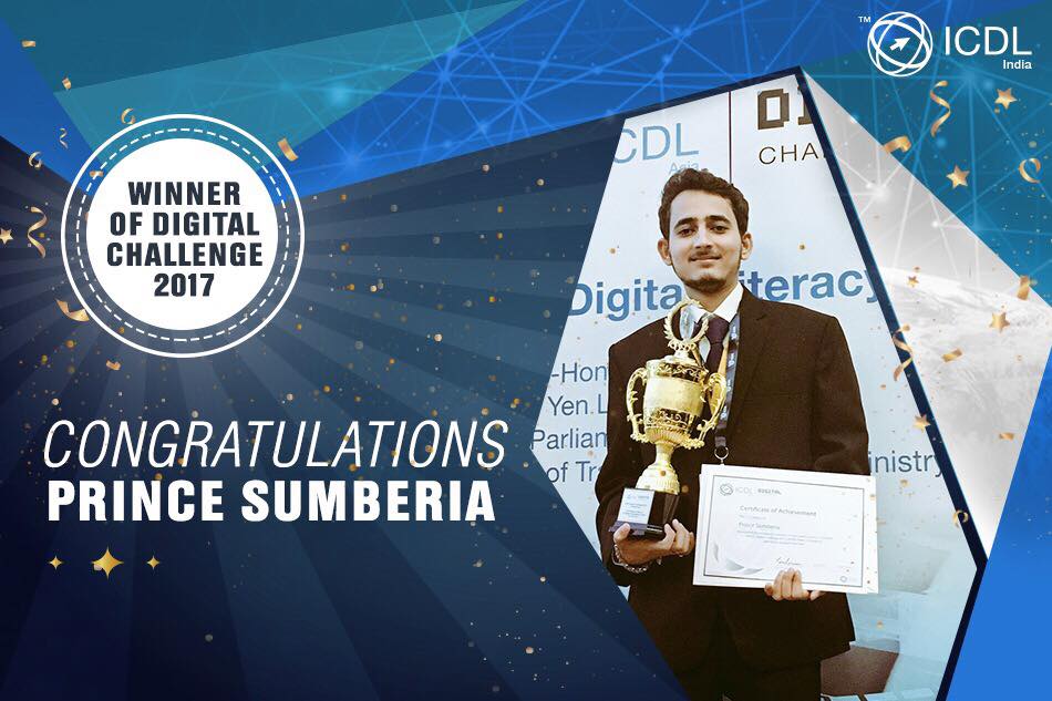 IcdlAtc's tweet photo. Proud moment when #India was announced as the winner of #ICDL #DigitalChallenge 2017. 
Congratulations Prince, You make us proud! https://t.co/lpwVGK8GDX