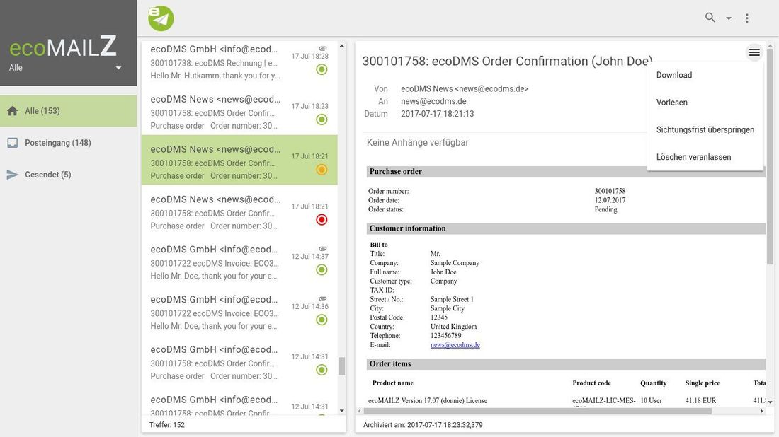 BetaFaktor_de's tweet photo. Gesetzeskonforme Archivierung von E-Mails mit dem brandneuen "ecoMAILZ" von #ecoDMS_de: https://t.co/pi6MgIoRaH https://t.co/XLvZr3LlP5