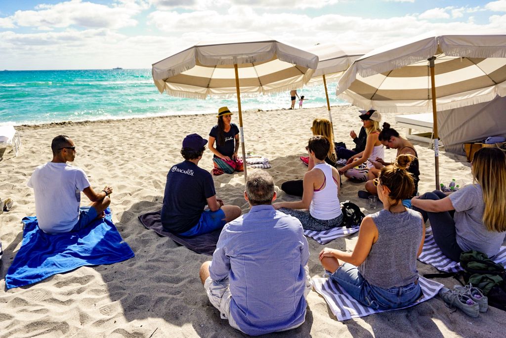Schedule some much needed relaxation tomorrow &amp; chill out  on the beach during our Beach Meditation at 10am. (📷 IG: innergy_meditation)