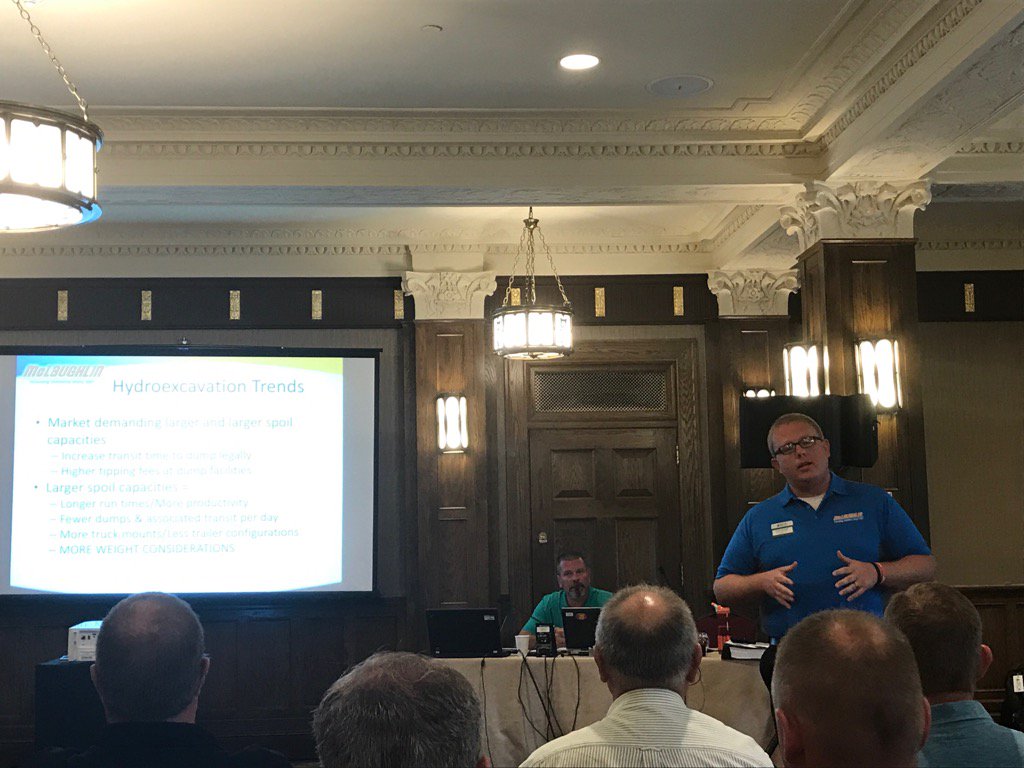RDOKenH's tweet photo. Cody Meechum presents to pipeline industry leaders at DCA in Quebec Canada on McLaughlin truck vacs! #rdoequipment https://t.co/UgMtBGXJl9