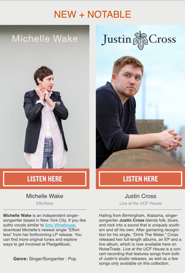 mrjustincross's tweet photo. Honored to be featured as a New and Notable artist on @NoiseTrade! Go grab a free copy of my album, Live @ The UCF House! https://t.co/SdFmsypUN9