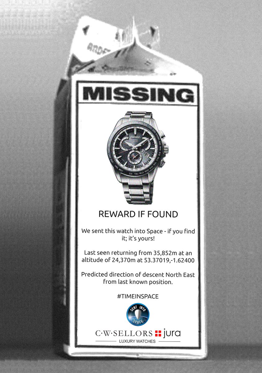 JuraWatches's tweet photo. WATCH INTO SPACE NEW INFORMATION - the @Sent_into_space team have an update for us and it's definitely worth a read... #sentintospace https://t.co/GKIOk2HUY0