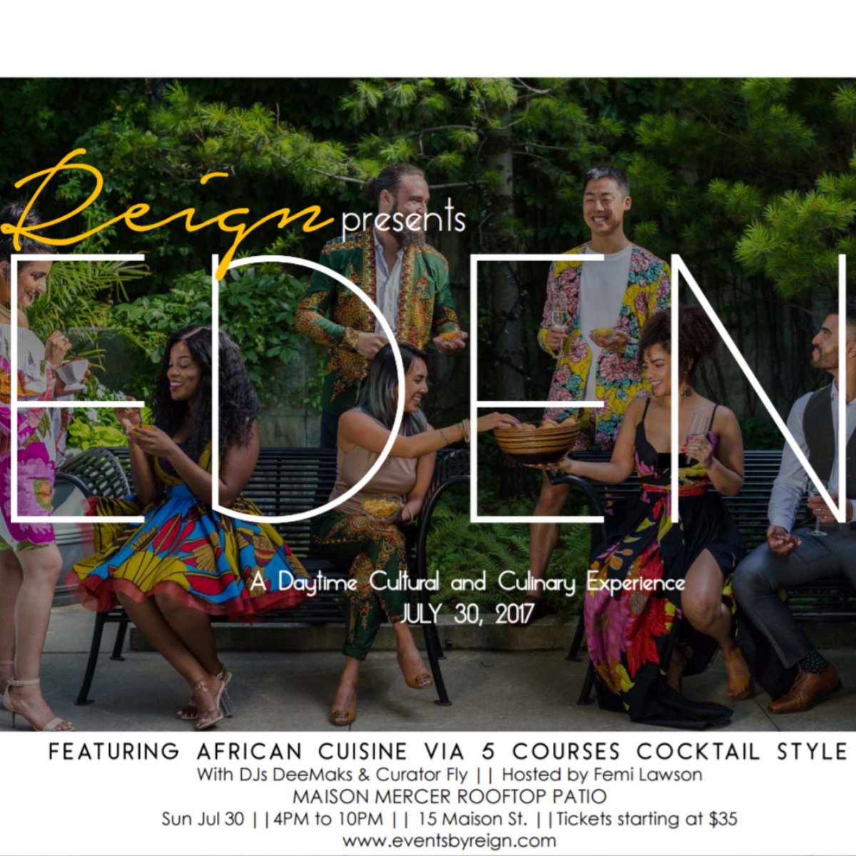 eventsbyreign's tweet image. Coming to EDEN? A Daytime Cultural and Culinary Experience #AFRICANFOOD#5COURSES#TASTINGMENUE#TORONTO#PATIO#MAISONMERCER#AFRICA