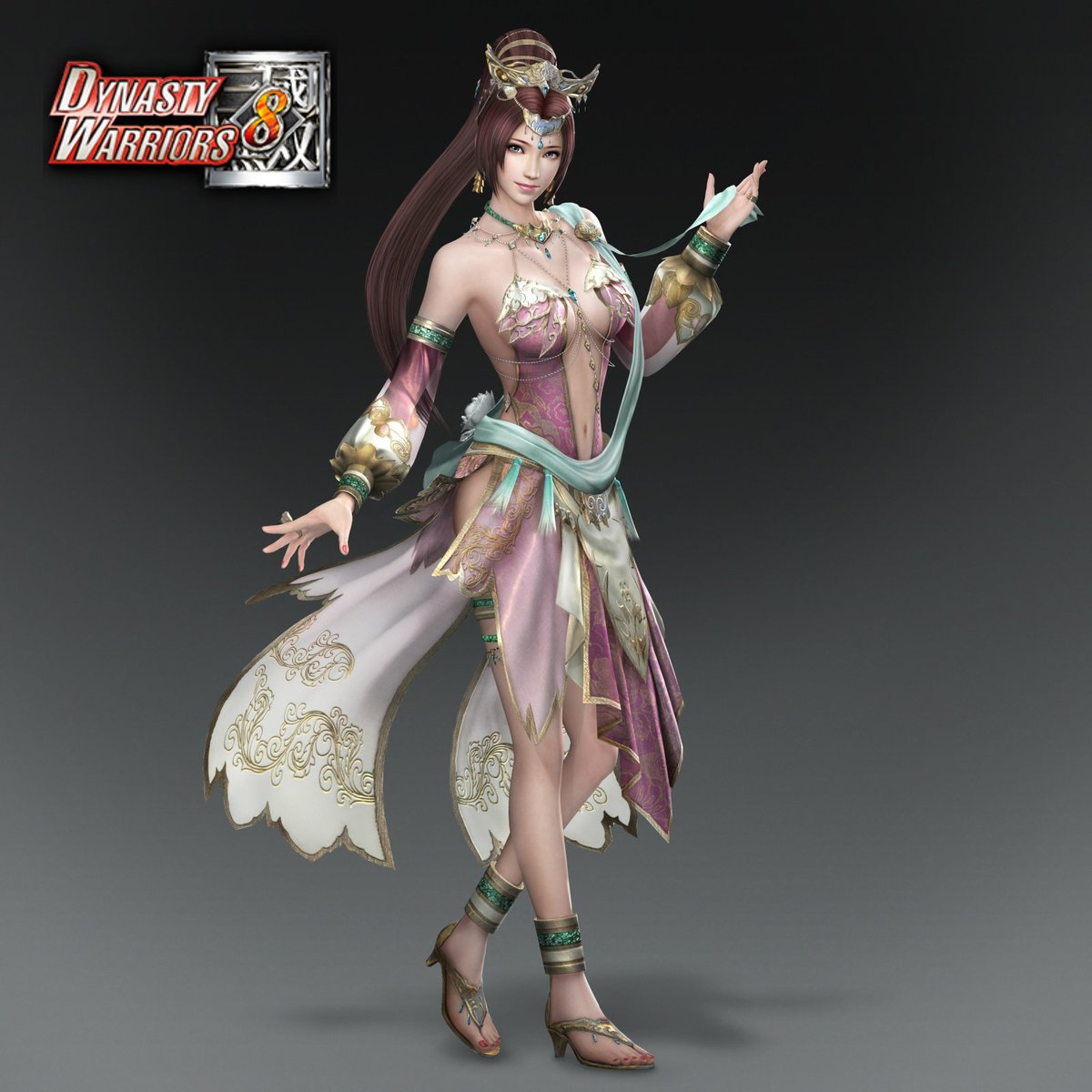Diaochan, “the intriguing dancer” in a flowing gown designed to complement her beauty &amp; skill.
(DW9 -> DW8)
#DynastyWarriors9 #DW9 #DW9Hype
