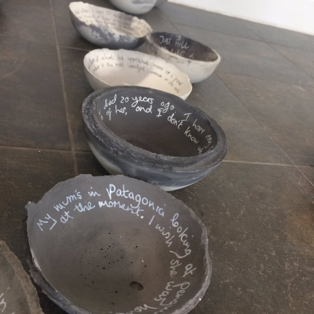 DerbyUniArts's tweet photo. Absolutely in love with these 'mother bowls' by @TraceyKershaw1! Material Stories opens on 24 July at Markeaton Street 🎨🖼 #DerbyUni https://t.co/RzAhmN81Tq