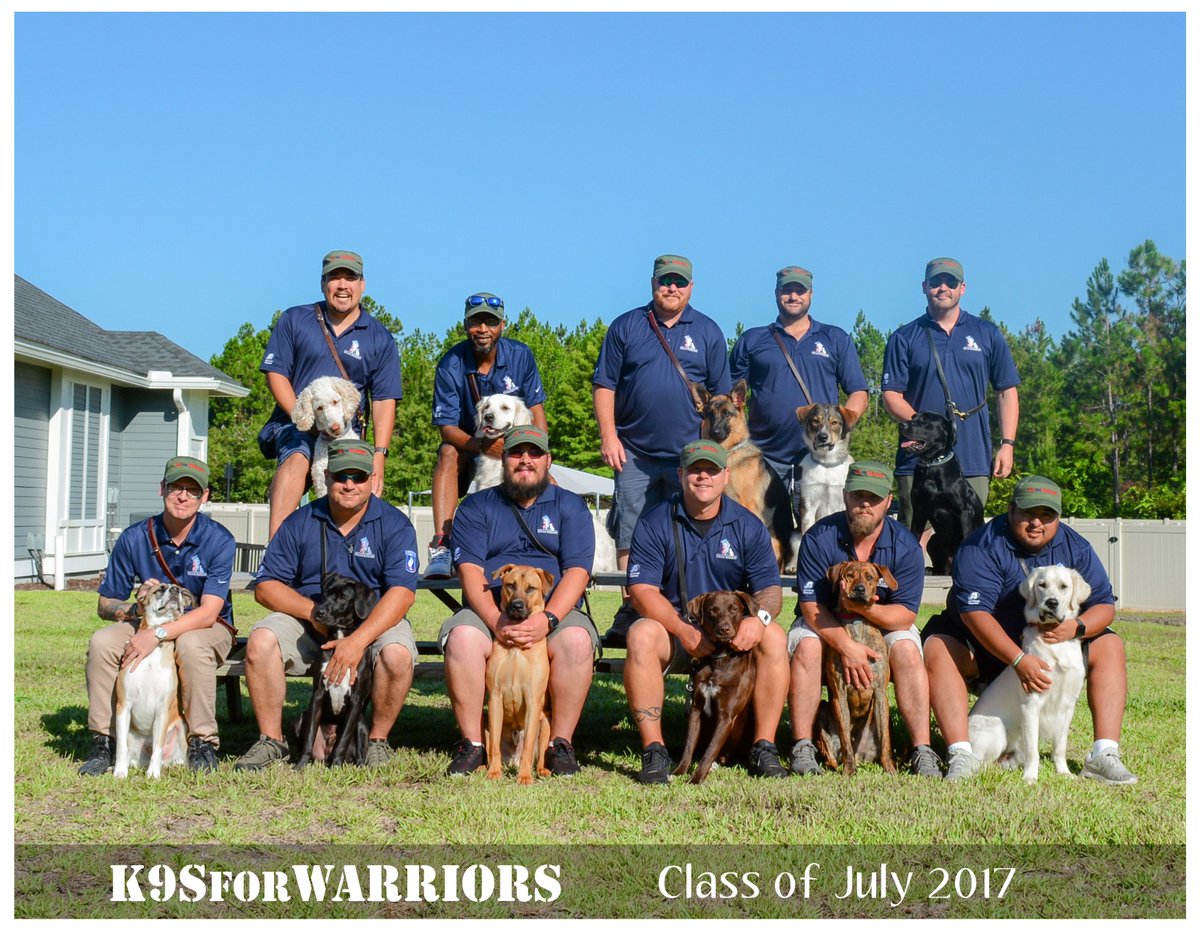 k9sforwarriors's tweet photo. Congratulations to our July class of warriors and their service dogs! #newleashonlife #servicedogs #saveavet #battlebuddies #k9sforwarriors https://t.co/LaoUSG6Sw5