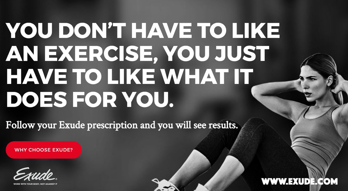 ExudeFitness's tweet photo. #FITNESS #FRIDAY - You don't have to like the #exercise , you just have to like what it does for you! #Getfit #workout #escapeyourshape https://t.co/54dvGwDcYE