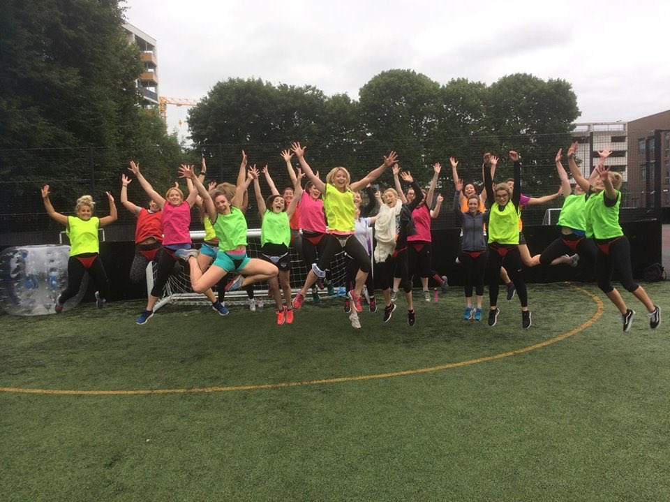 Action packed #bubblefootball hen do at Trinity SC! Lots of competitive bubble games played along side some impressive cheerleading skills!
