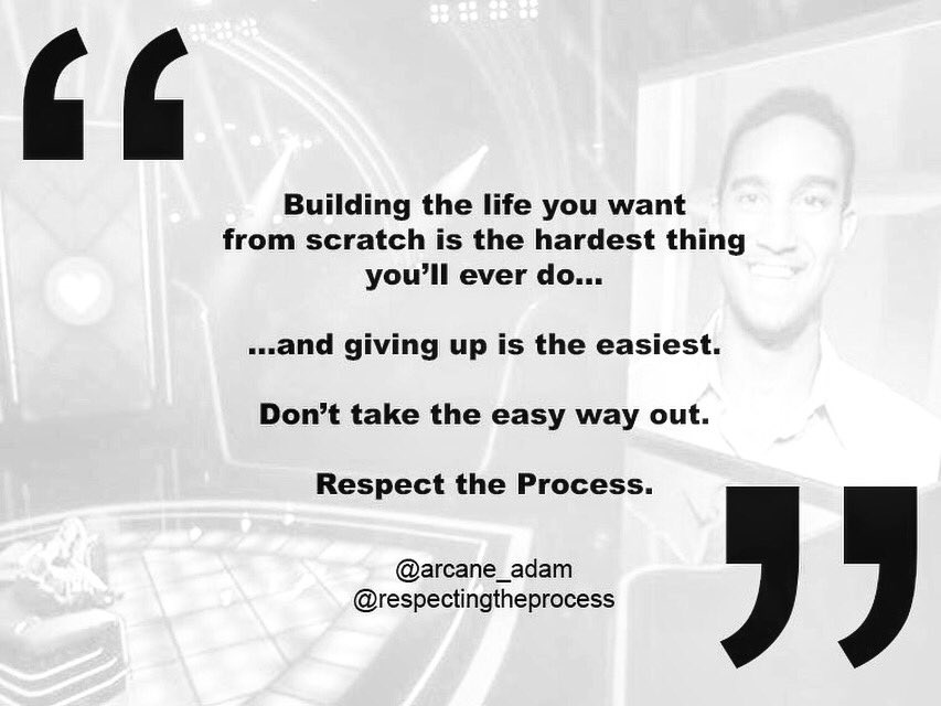 RespecTheProces's tweet image. Don't take the easy way out, the hard is what makes it great! Know your #goals &amp;amp; get them! Nice take on #RespectingTheProcess @arcane_adam_
