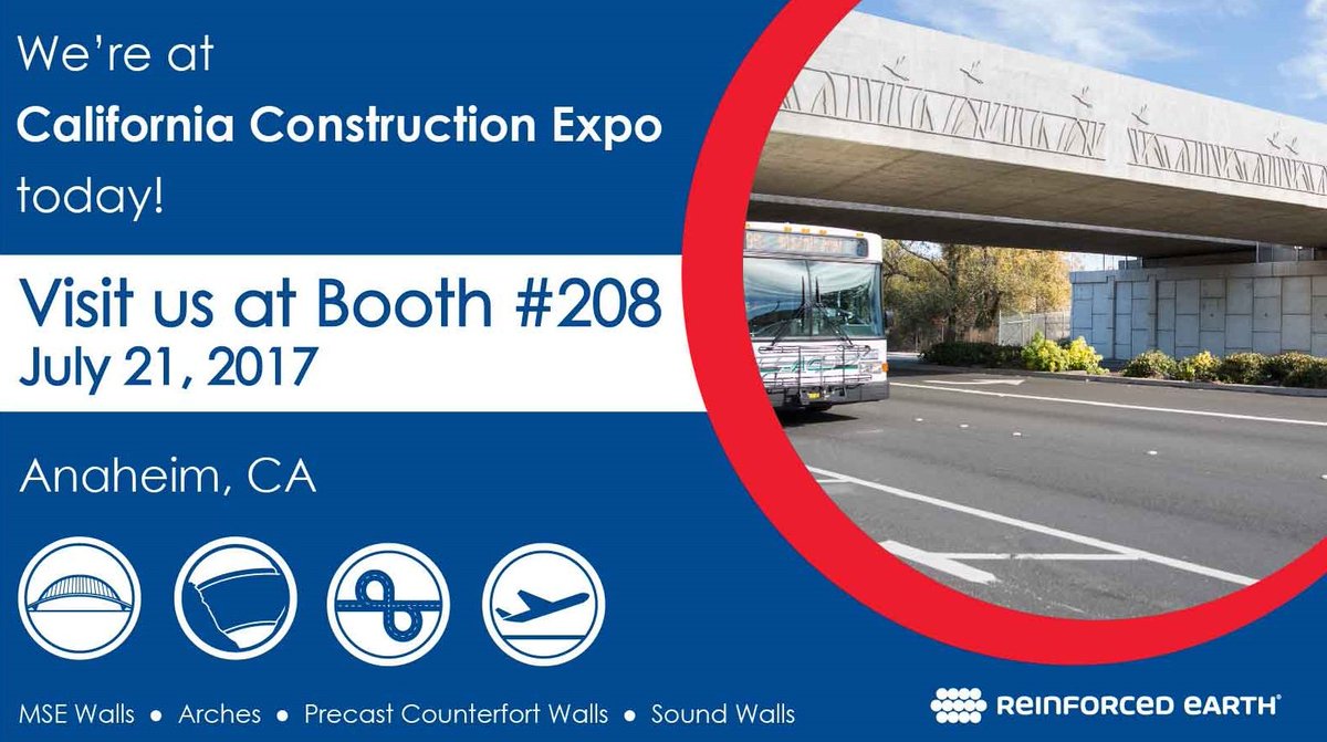 geoquestusa's tweet photo. We're at #CalConExpo, showcasing in the state that got us started in 1971. Stop by to chat MSE walls and other infrastructure solutions. https://t.co/cPtLTmrAJD