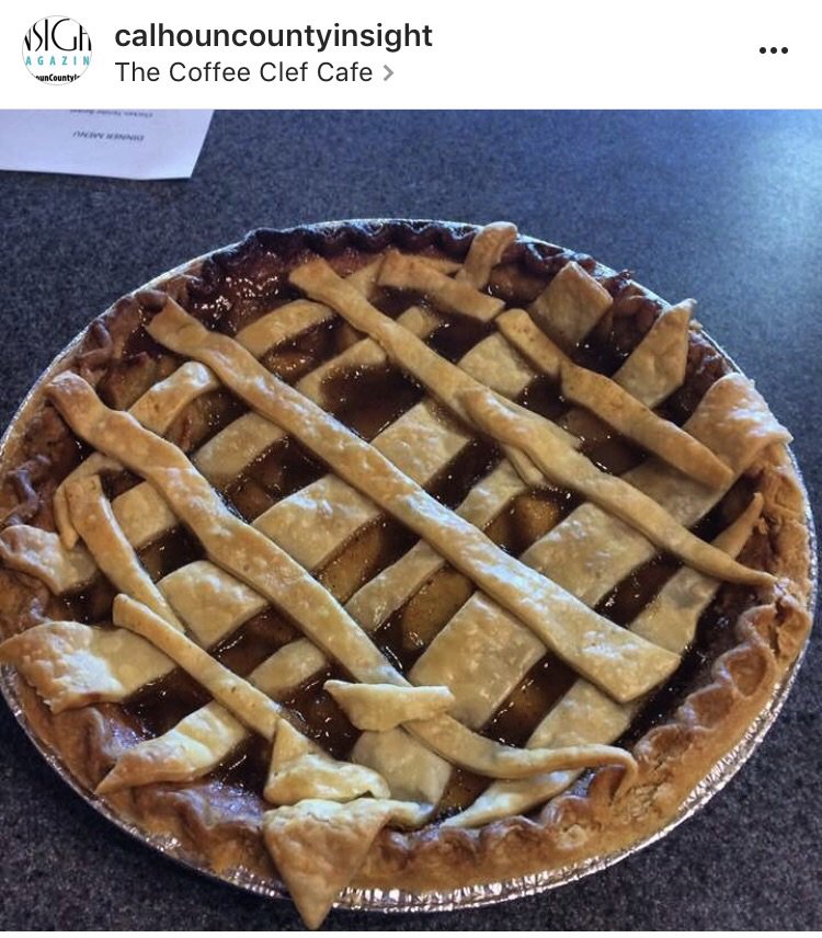 MSAnniston's tweet photo. You can't live in Calhoun County and not be a foodie! The Coffee Clef is responsible for this pie! https://t.co/AvBhfgB8Gx