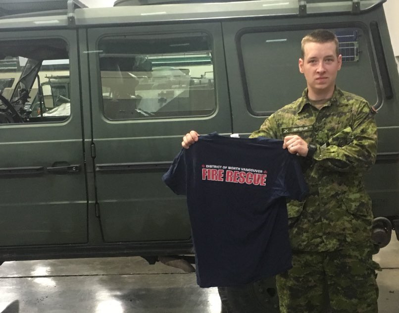 #northvan firefighter heading with the military to assist with #BCWildfires as part of Operation Lentus.Stay safe &amp; thank you for serving!