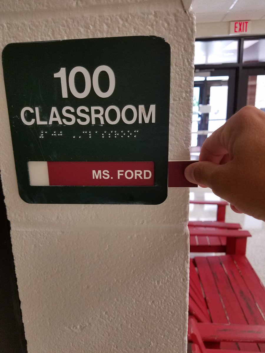 ETEWildcats's tweet photo. We're hard at work getting the school ready for August!  Mr. Allen put some new name tags up today.  #backtoschool  Exciting! https://t.co/eH6PxNdpUC