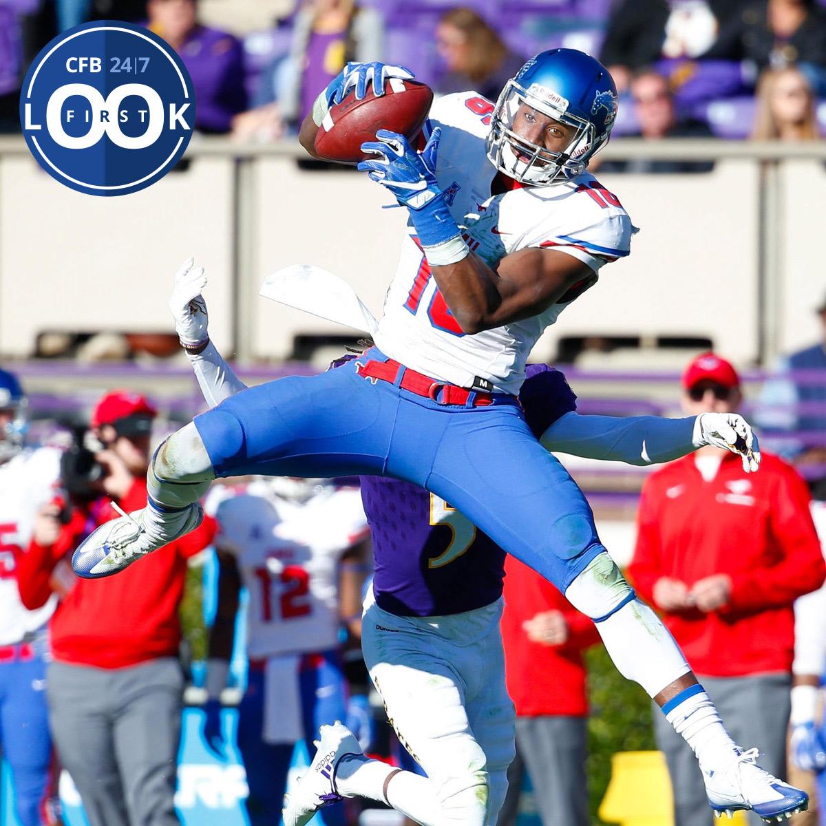NFLDraft's tweet photo. .@SMU_Football might be home to CFB's top WR.

@MoveTheSticks scouts Courtland Sutton.

FIRST LOOK: https://t.co/gAA2TA5OR6 https://t.co/MCVeLS2sdm