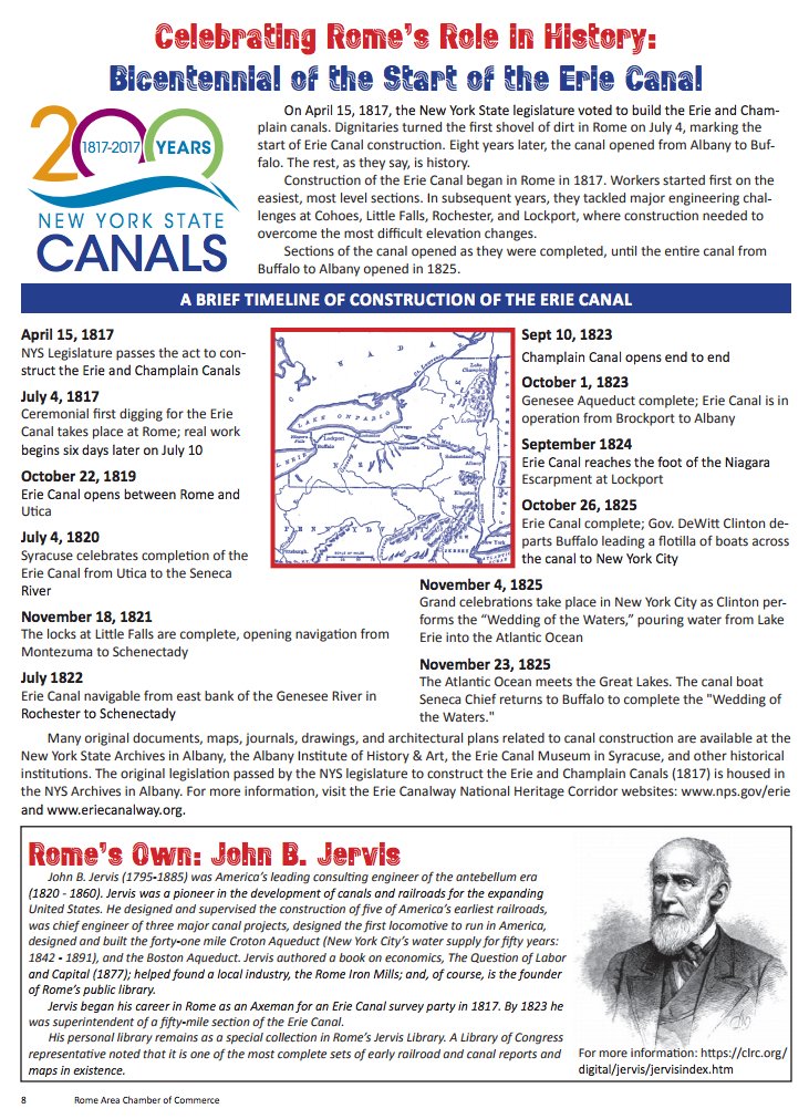 NYSCanalCorp's tweet photo. Celebrating the #ErieCanal Bicentennial in Rome this weekend? Check out this handy guide of events &amp; learn a little bit about the Erie! https://t.co/Lkqtn8Dvxr