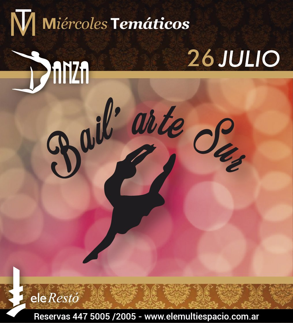 elemultiespacio's tweet photo. Bail'arte Sur en Miércoles Temáticos. Reservas al 447 5005/ 2005 💃 #TelentoLocal https://t.co/kZjC9BCGUr