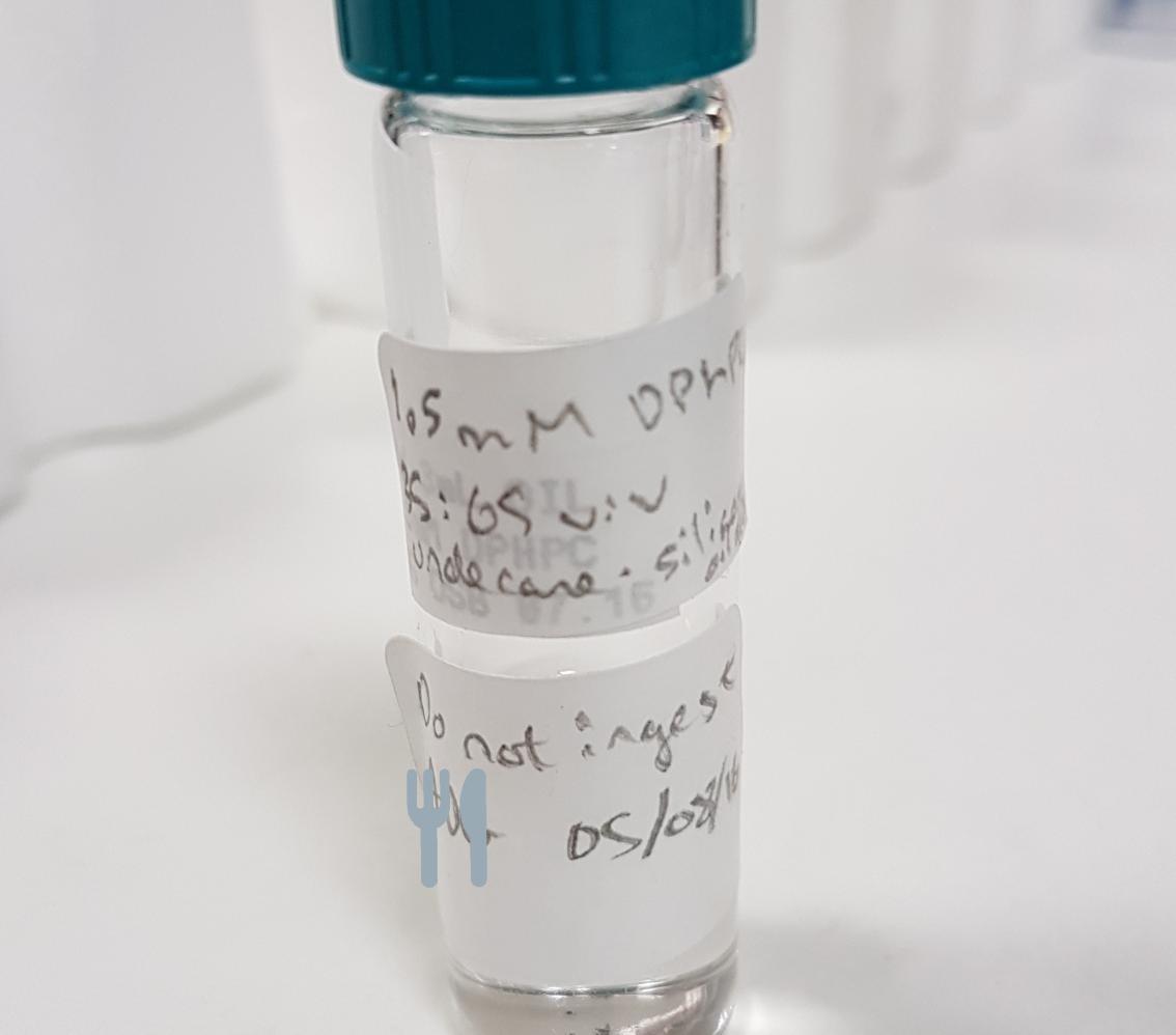 DrMikeBooth's tweet photo. When your lab mate writes #donotingest on a single vial #inthelab - does it mean they are drinking all the others? #science #time4chemistry https://t.co/qKejhBytKG