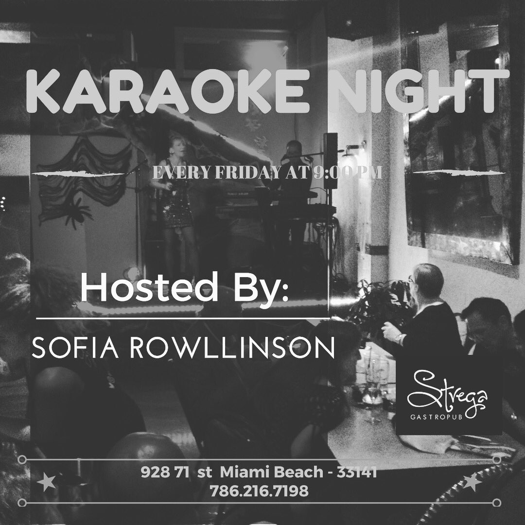 Stregagastropub's tweet photo. #tonight  #KaraokeFriday 
https://t.co/VN20j1dvme #food #wine #beer and #fun @MiamiBeachPages @ErikaDLV @vzolanosmiami https://t.co/TfQmp65Uz9