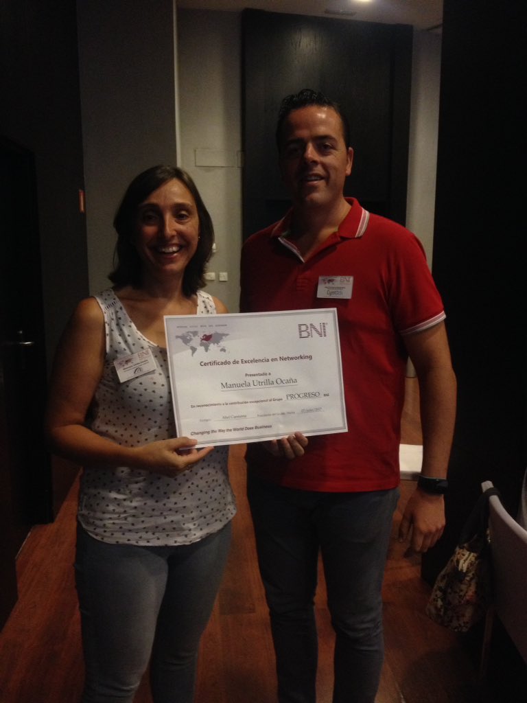 Manuela Utrilla es la #networker excepcional del #mes de Julio, enhorabuena!! #BNI #GRANADA #NETWORKING