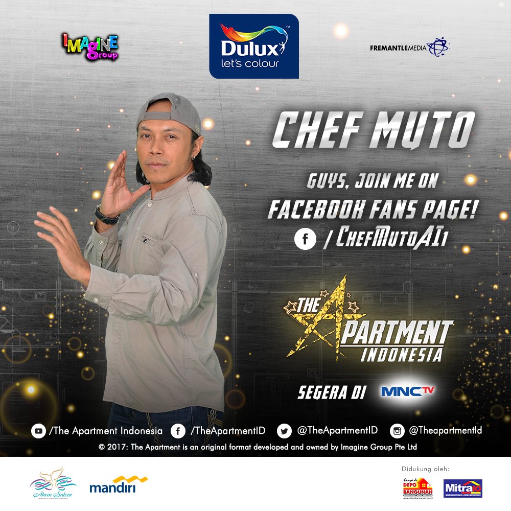 Selain jago masak <a href="/chefmuto/">kungfuchefmuto</a> ternyata berbakat dlm design interior. Keahlian apa yg akan ia tunjukan di #TheApartmentID? <a href="/Official_MNCTV/">MNCTV</a>