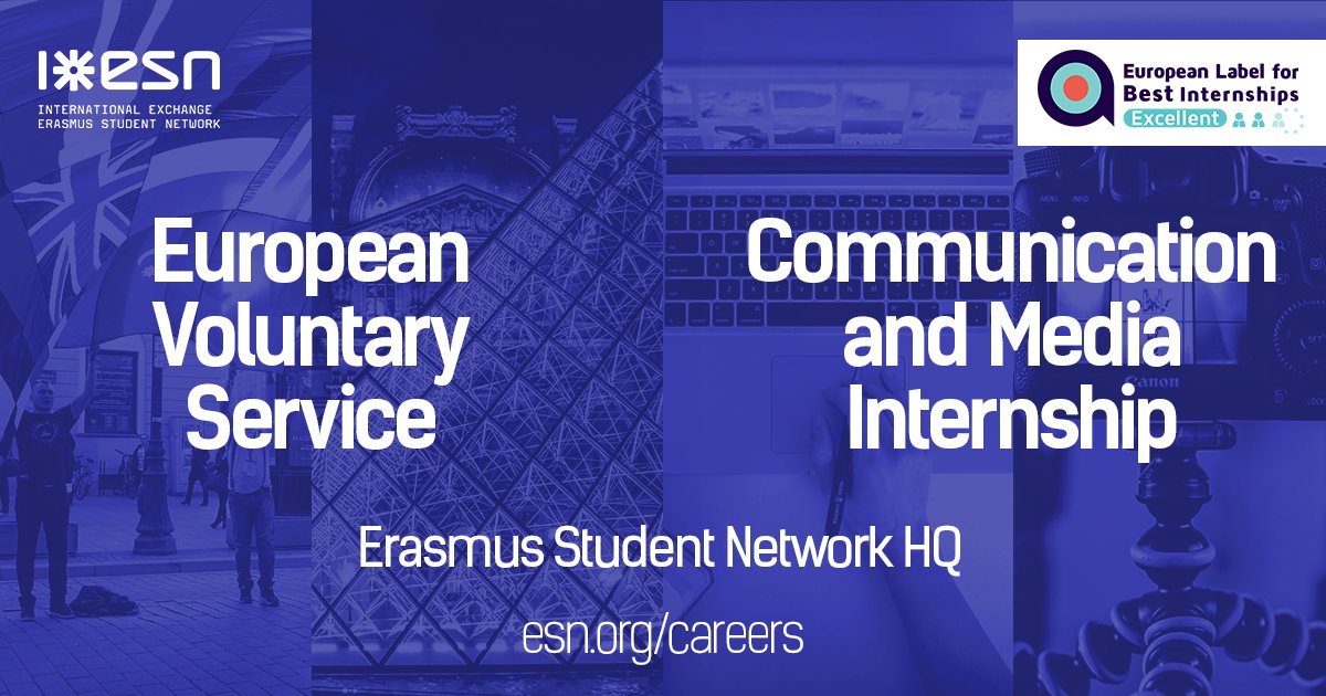 ESN_Int's tweet photo. ESN is hiring! Join our Secretariat as an #EVS volunteer or Communication and Media Intern. Apply before 30.07 https://t.co/InYleMZ0C7 https://t.co/O2bJ2GHf29