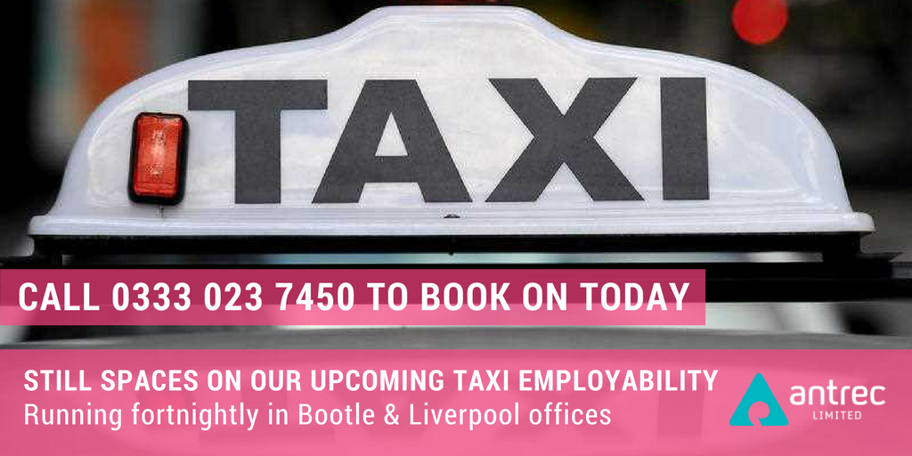 Antrec_Limited's tweet photo. All our Taxi Driver training courses are now FULLY FUNDED - call 0333 023 7373. Courses running in Lpool &amp; Bootle #MerseyJobLinkHour 🚕 🚕 🚕 https://t.co/AsKmuwr5CI