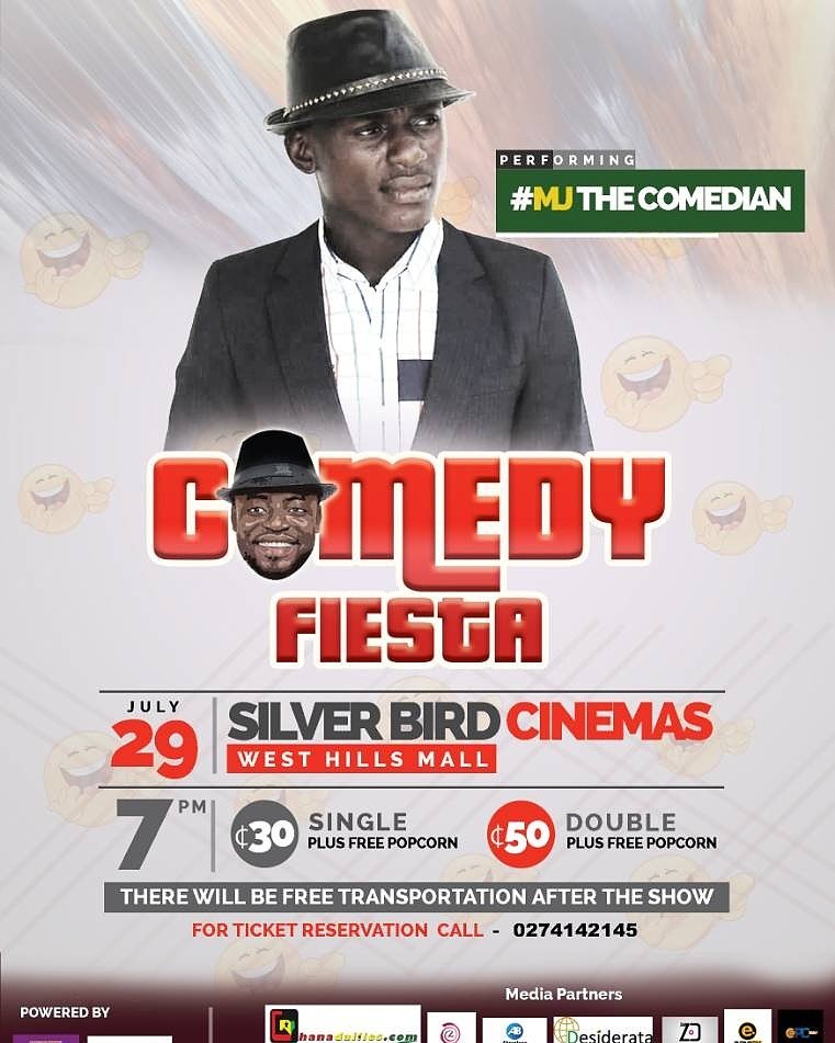 DesiderataNews's tweet photo. #COMEDY_FIESTA Cinemas-westhills. Call 0274142145 for a ticket. #otuntu @fosterromanus @1lekzy @heiressjacinta @ComedianWaris #RYSENSHYNE https://t.co/OzBLoEfC2h