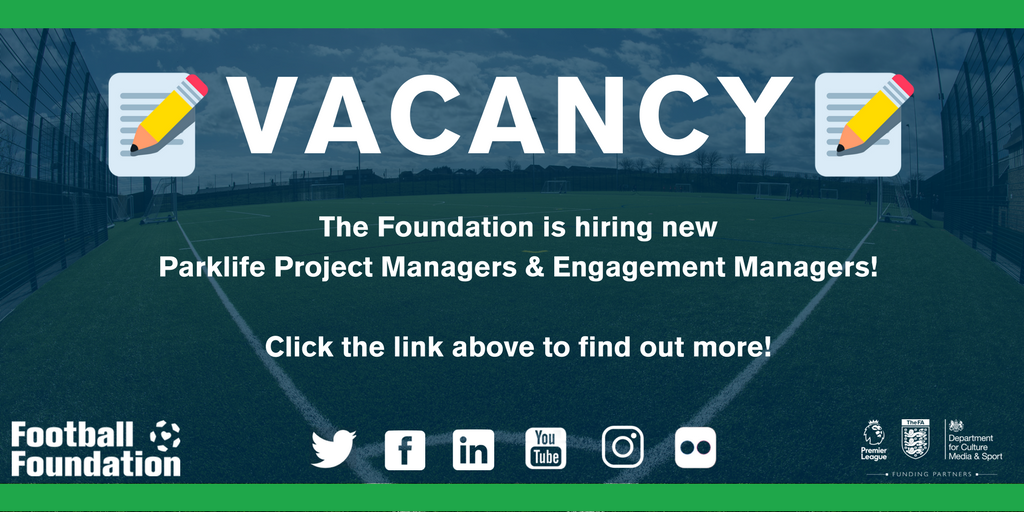 BirminghamFA's tweet photo. 📝 VACANCY 📝: @FootballFoundtn are hiring new Parklife Project Managers &amp; Engagement Managers! 

Find out more: https://t.co/tayCsMNgxX … … https://t.co/o3x7CsAeIG