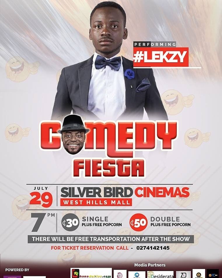 DesiderataNews's tweet photo. #COMEDY_FIESTA Cinemas-westhills. Call 0274142145 for a ticket. #otuntu @fosterromanus @1lekzy @heiressjacinta @ComedianWaris #RYSENSHYNE https://t.co/OzBLoEfC2h